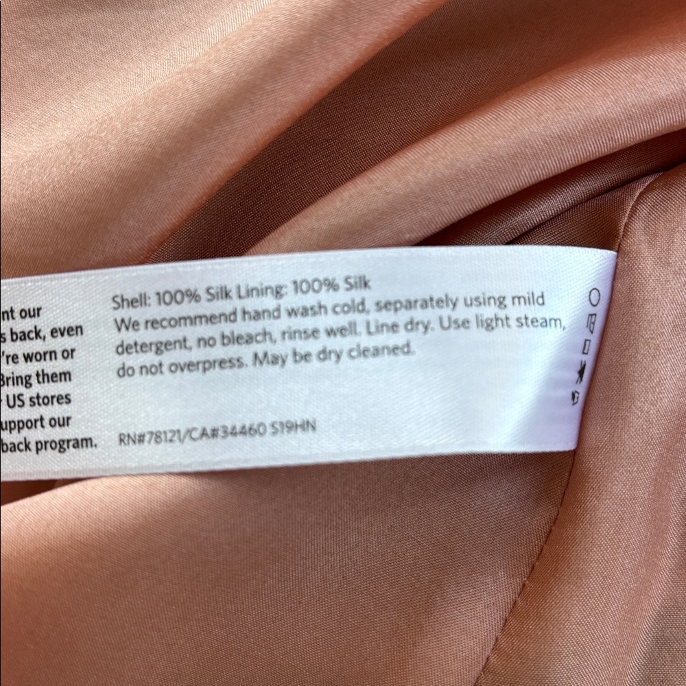 Eileen Fisher Silk Crepe De Chine Drop Waist Dress Sz S - Picture 7 of 7
